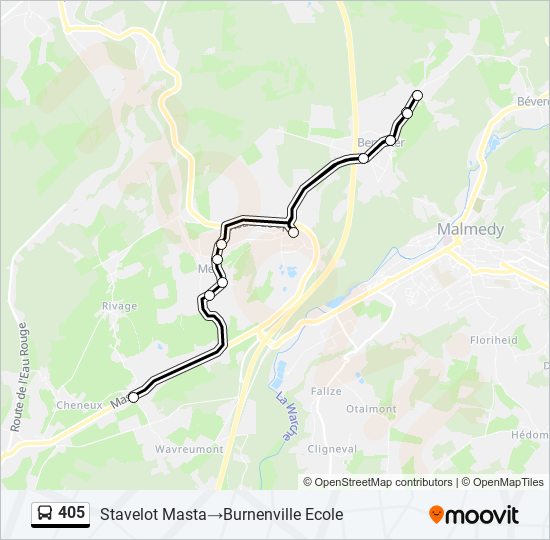 Plan de la ligne 405 de bus