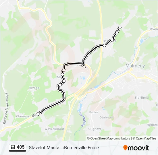 405 Bus Line Map