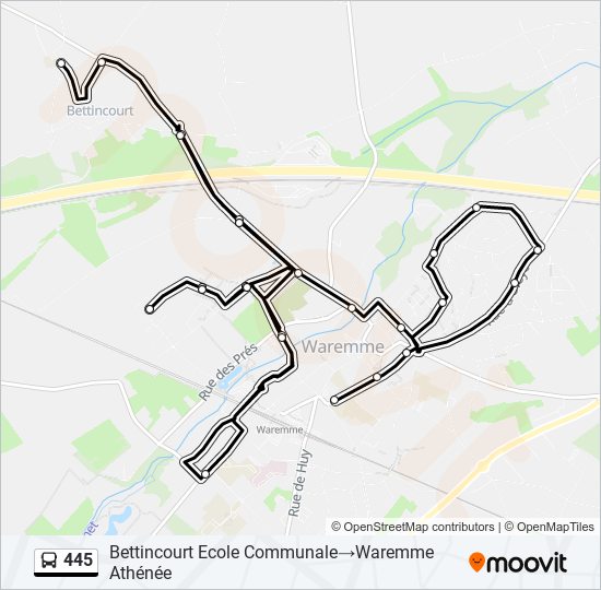 445 bus Line Map