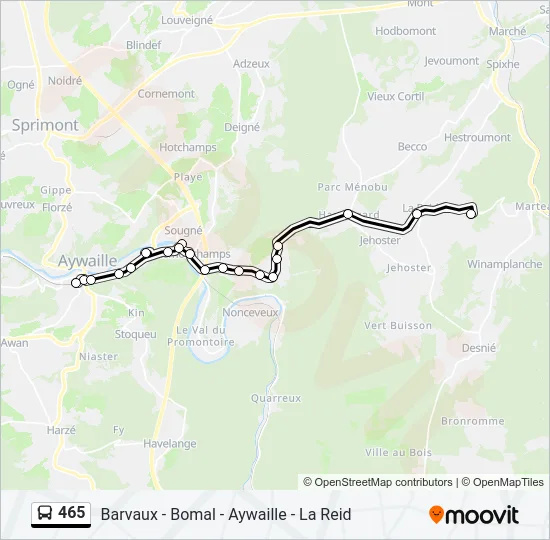 465 Bus Line Map