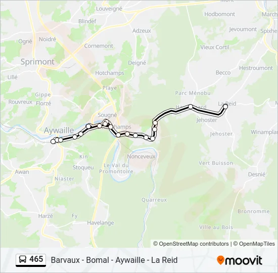 465 Bus Line Map