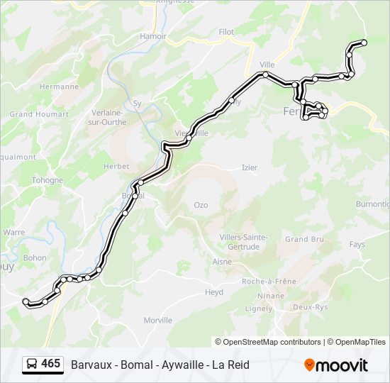 Plan de la ligne 465 de bus