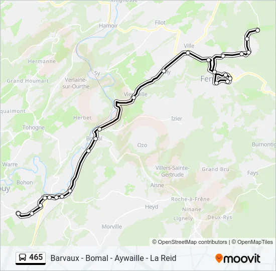 465 Bus Line Map