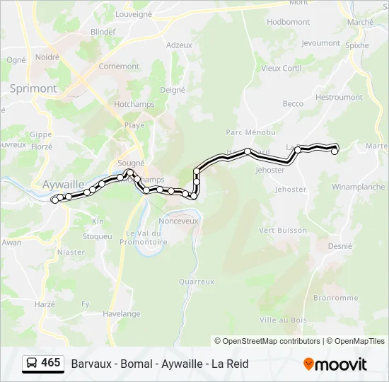 465 Bus Line Map