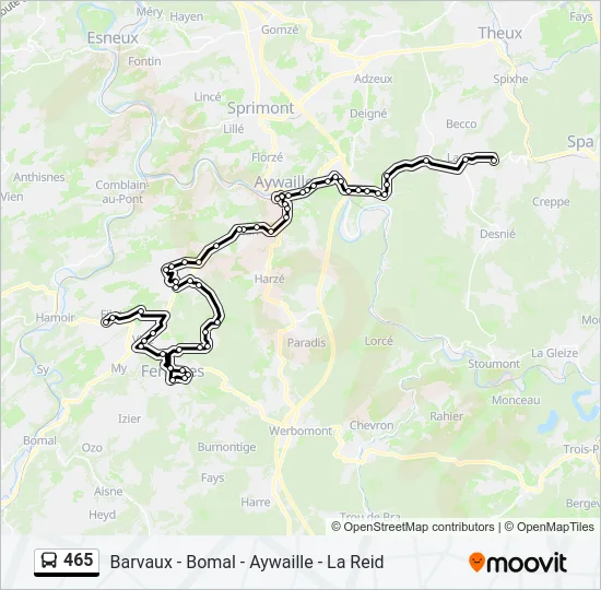 465 Bus Line Map