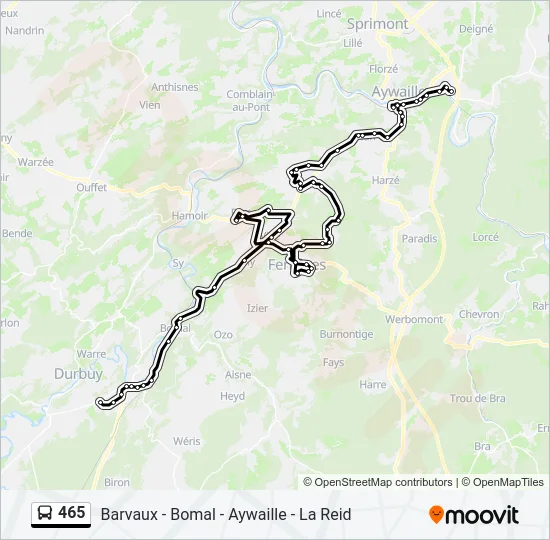 465 Bus Line Map