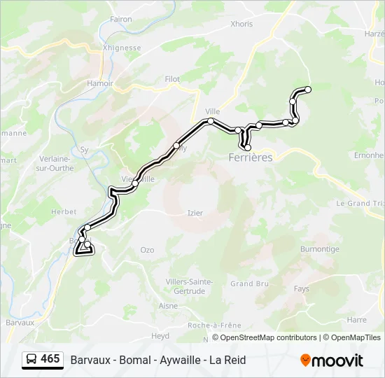 465 Bus Line Map