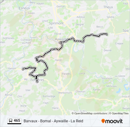 465 bus Line Map