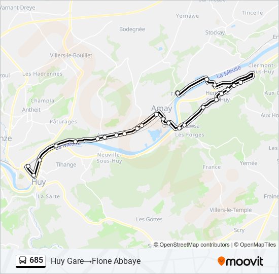 685 bus Line Map