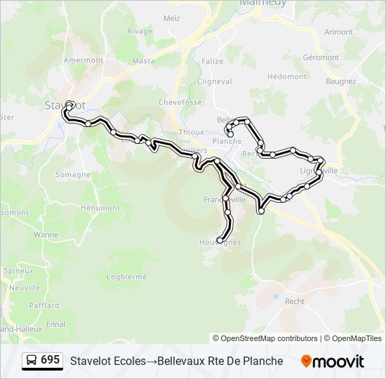 695 bus Line Map