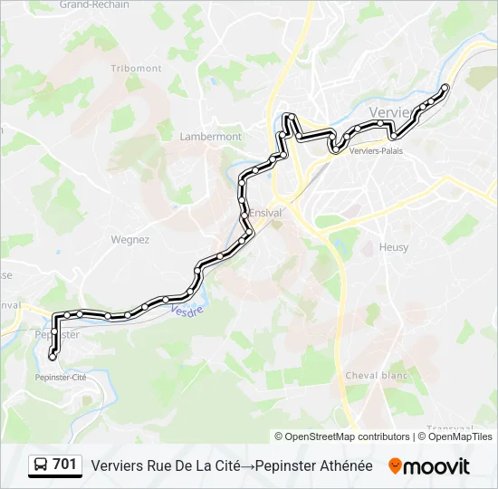 701 Bus Line Map