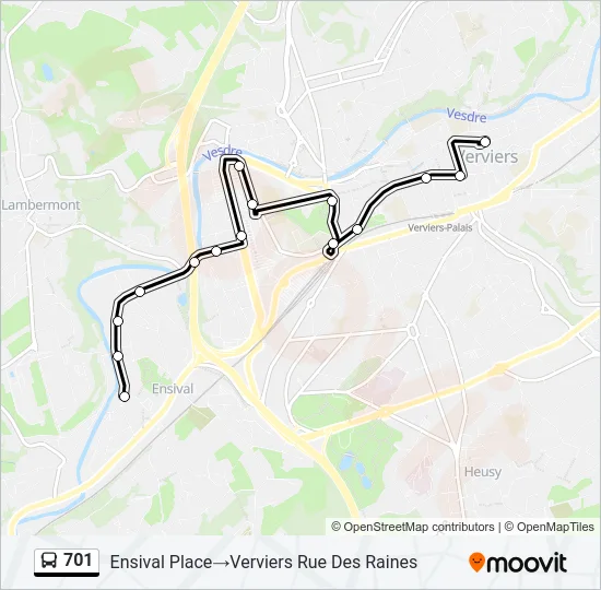 701 Bus Line Map