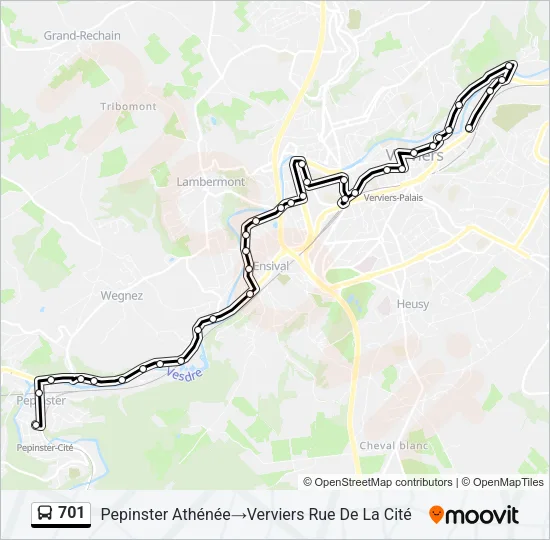701 Bus Line Map