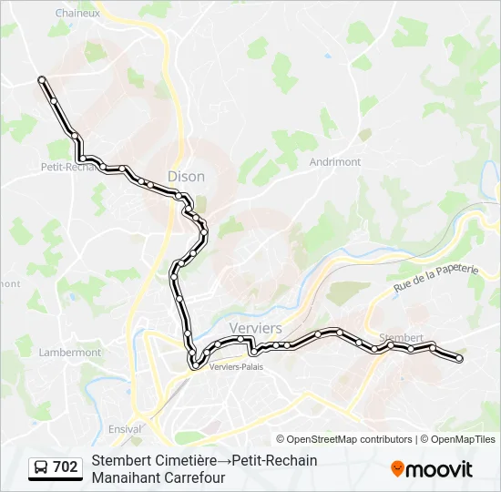 702 Bus Line Map