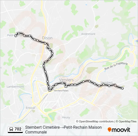 702 Bus Line Map