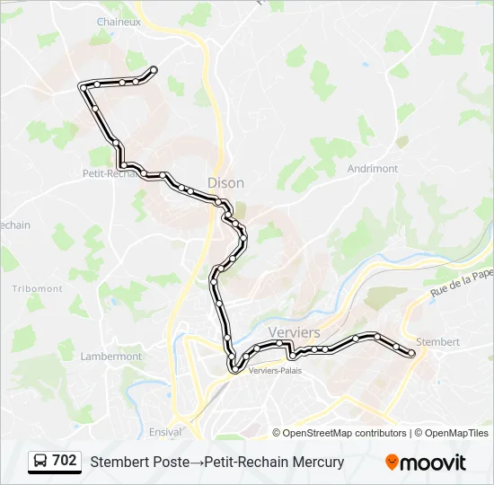 702 Bus Line Map