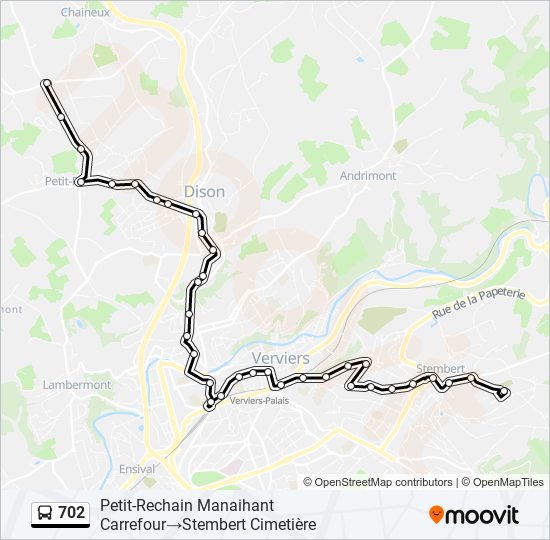 702 bus Line Map