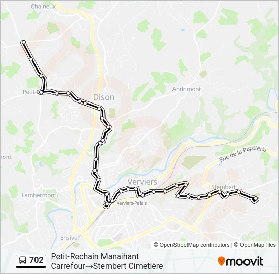 702 Bus Line Map