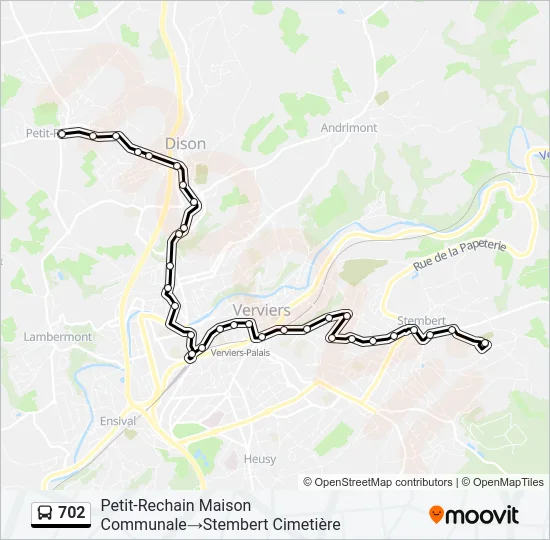 702 Bus Line Map