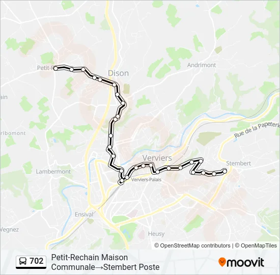 702 Bus Line Map