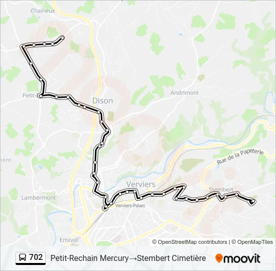 702 Bus Line Map