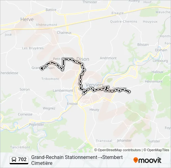 702 Bus Line Map