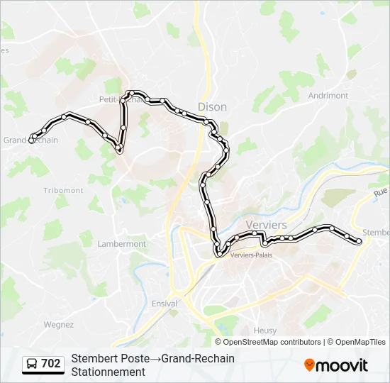 702 Bus Line Map