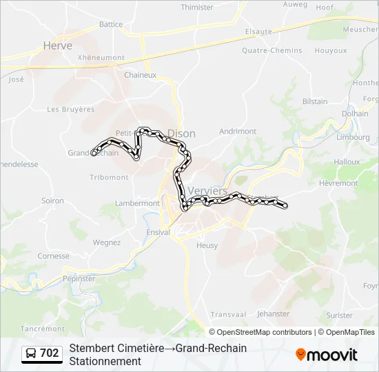 702 Bus Line Map