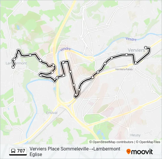 707 Bus Line Map