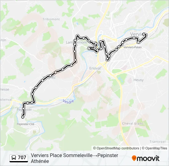 707 Bus Line Map