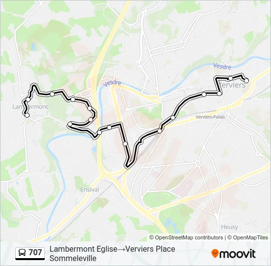 707 Bus Line Map