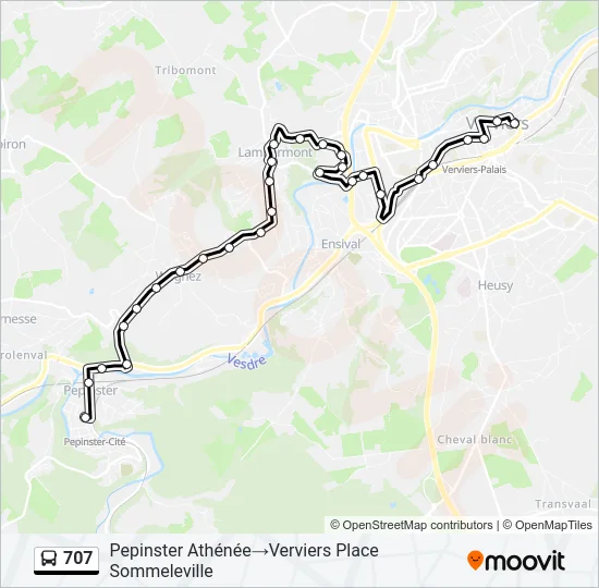 707 Bus Line Map