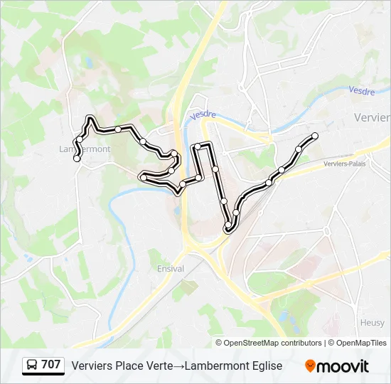 707 Bus Line Map