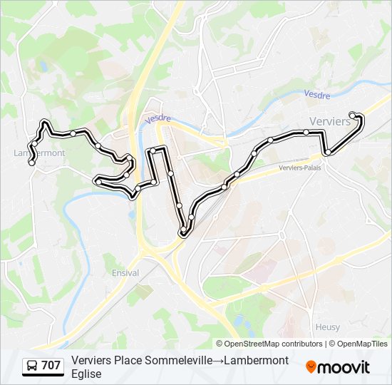 707 bus Line Map