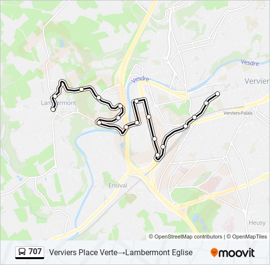 707 bus Line Map