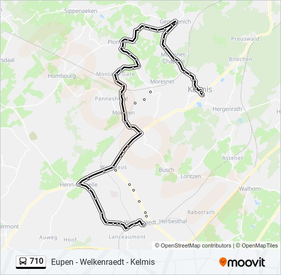 710 bus Line Map