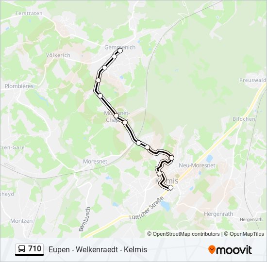 710 bus Line Map