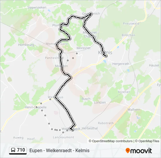 710 Bus Line Map