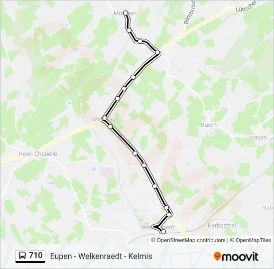 710 Bus Line Map