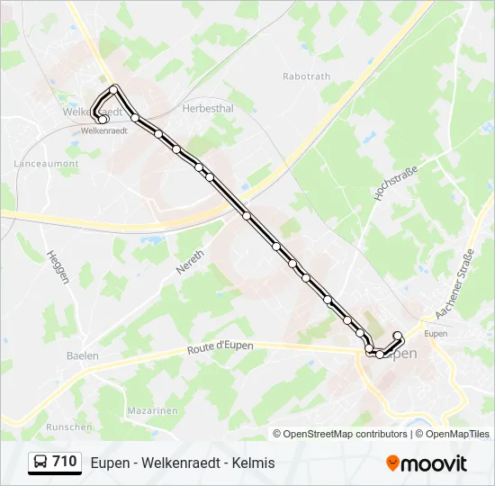 710 Bus Line Map