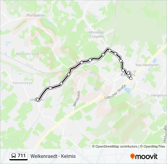 711 Bus Line Map