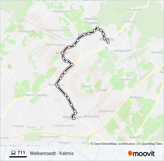 711 bus Line Map