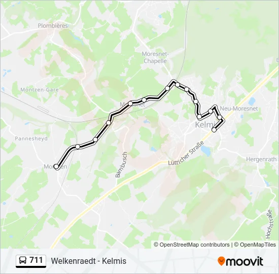 711 Bus Line Map