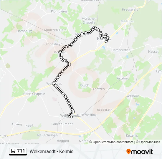 711 Bus Line Map