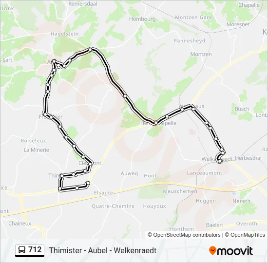 712 Bus Line Map