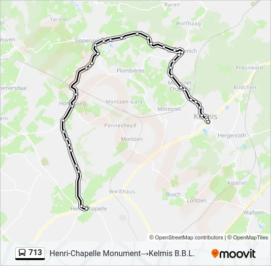 713 Bus Line Map
