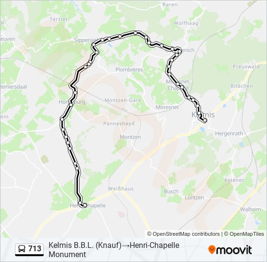 713 bus Line Map