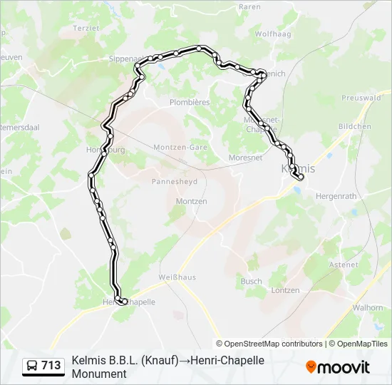 713 Bus Line Map