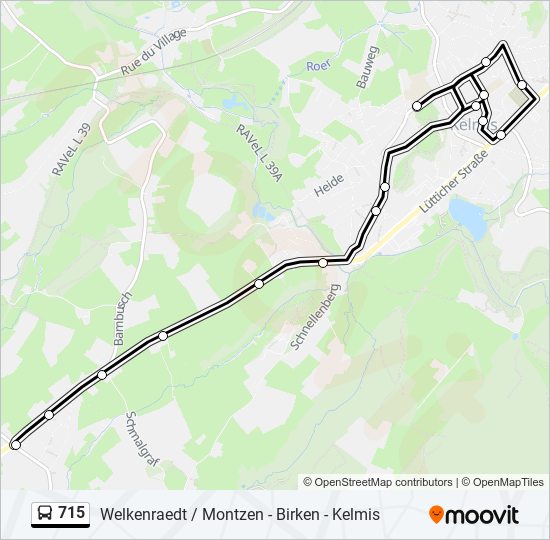 Plan de la ligne 715 de bus