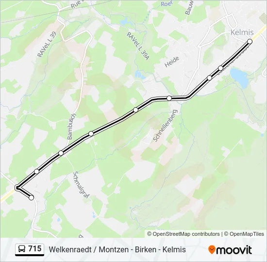 Bus 715 lijnkaart